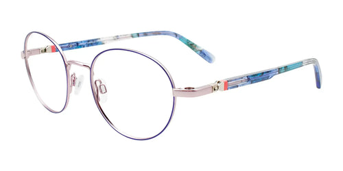 EasyClip EC642 Eyeglasses with Clip-on Sunglasses / Size 50 / Blue & Lavender