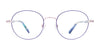 EasyClip EC642 Eyeglasses with Clip-on Sunglasses | Size 50 / Blue & Lavender