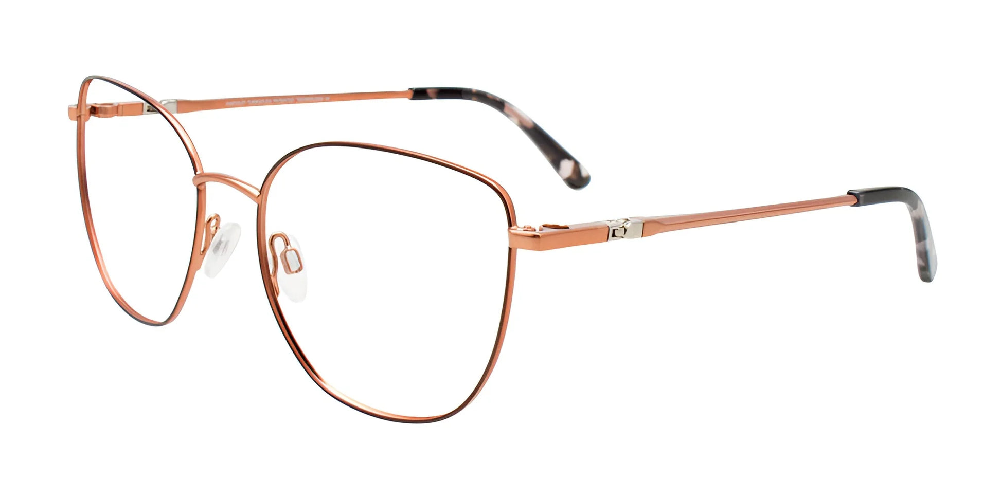 EasyClip EC643 Eyeglasses with Clip-on Sunglasses Dark Brown