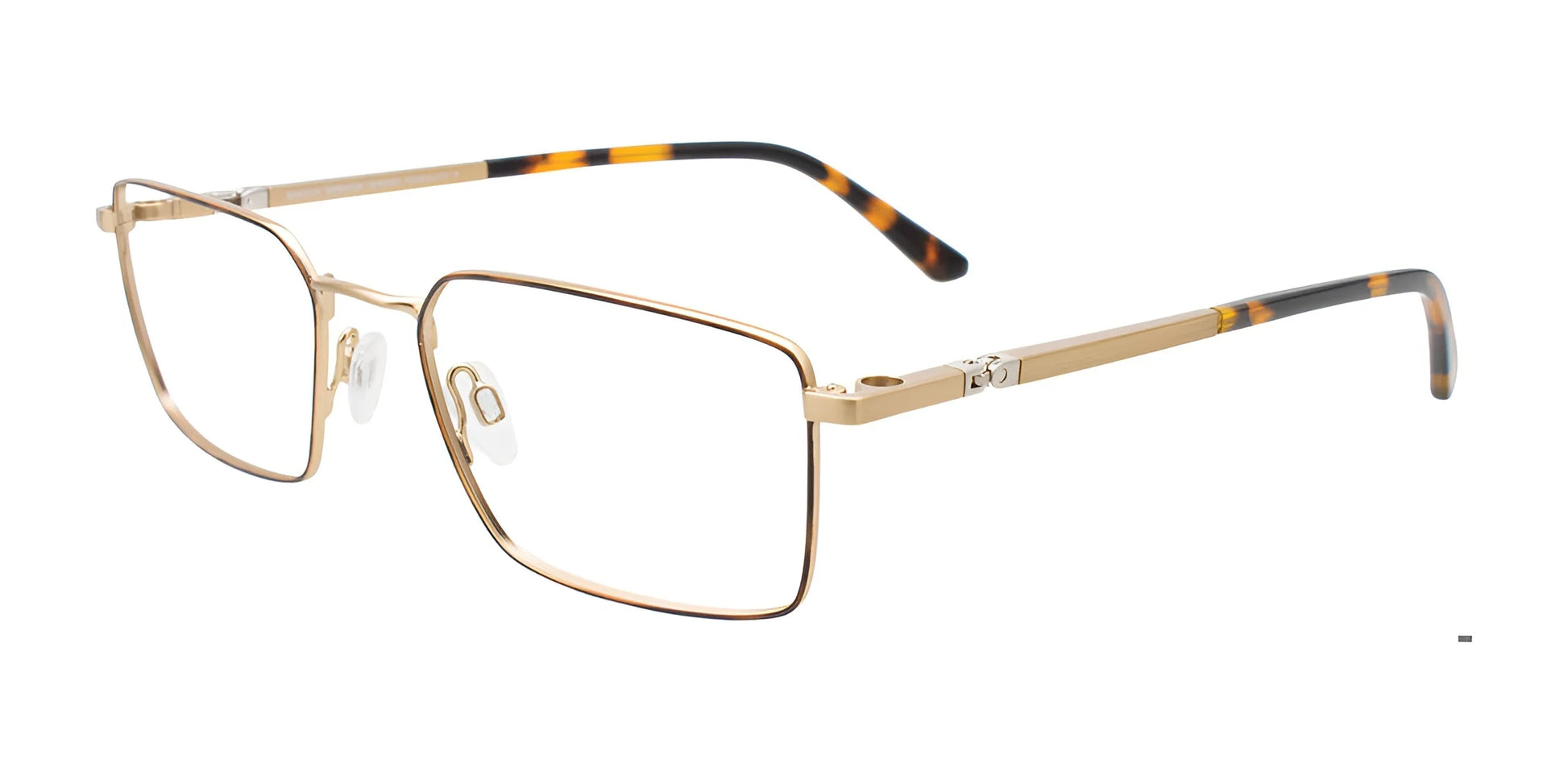 EasyClip EC645 Eyeglasses with Clip-on Sunglasses Tortoise & Gold
