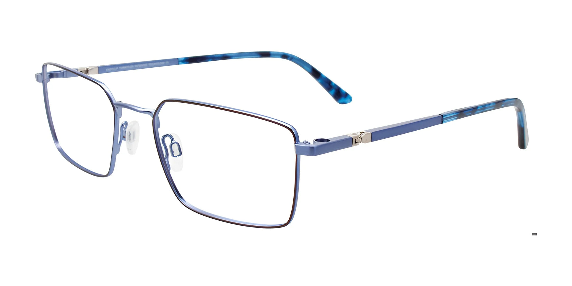 EasyClip EC645 Eyeglasses with Clip-on Sunglasses Brown & Blue