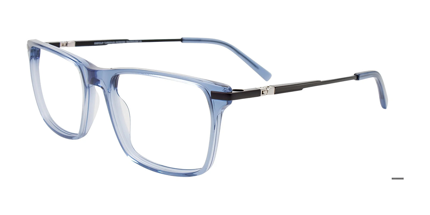 EasyClip EC646 Eyeglasses with Clip-on Sunglasses Blue Trasparent