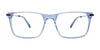 EasyClip EC646 Eyeglasses with Clip-on Sunglasses | Size 53 / Blue Trasparent