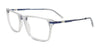EasyClip EC646 Eyeglasses with Clip-on Sunglasses | Size 53 / Crystal