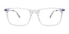 EasyClip EC646 Eyeglasses with Clip-on Sunglasses | Size 53 / Blue Trasparent