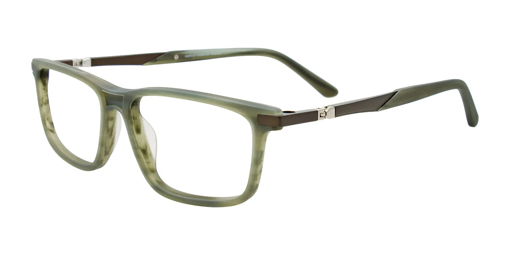 EasyClip EC648 Eyeglasses with Clip-on Sunglasses Matt Marble Khaki / Khaki