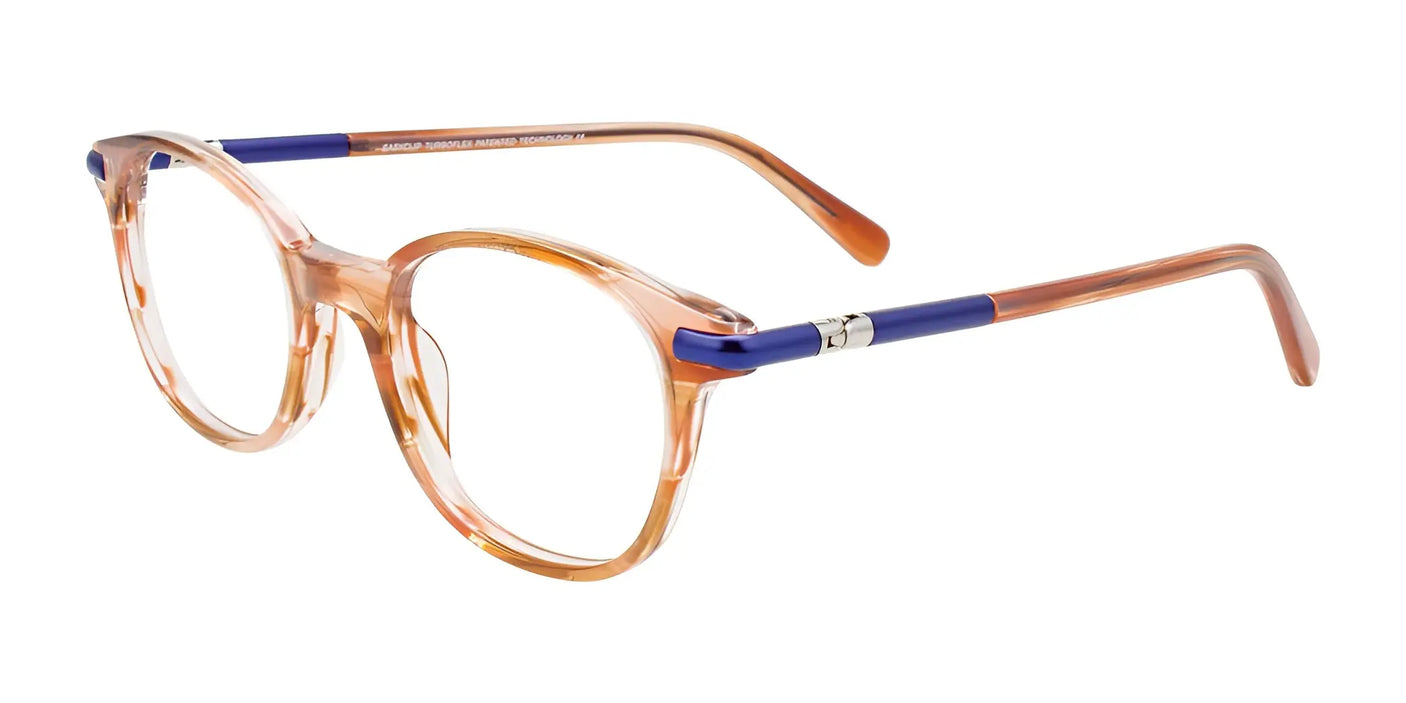 EasyClip EC649 Eyeglasses Brown Striped & Blue