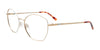 EasyClip EC650 Eyeglasses with Clip-on Sunglasses | Size 53 / Satin Gold & White