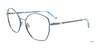 EasyClip EC650 Eyeglasses with Clip-on Sunglasses | Size 53 / Light Blue & Blue