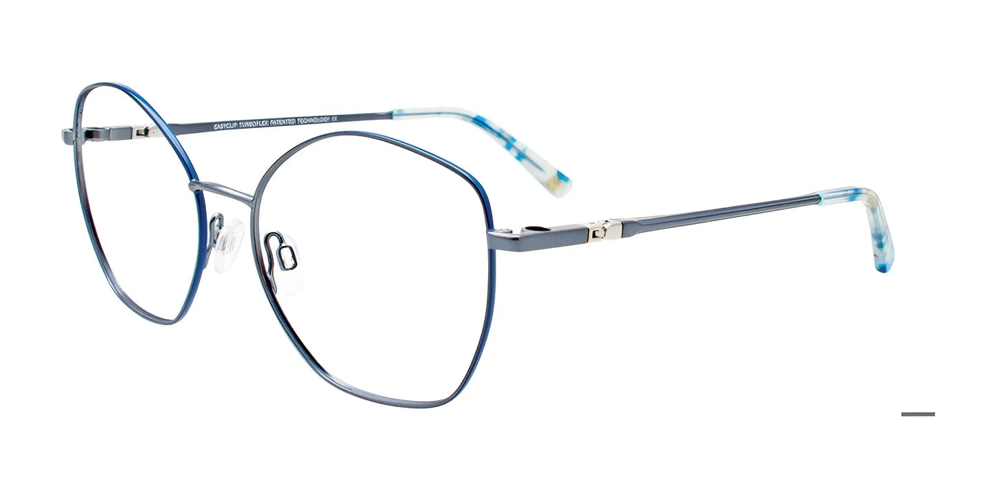 EasyClip EC650 Eyeglasses with Clip-on Sunglasses Light Blue & Blue