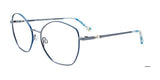 EasyClip EC650 Eyeglasses with Clip-on Sunglasses Light Blue & Blue