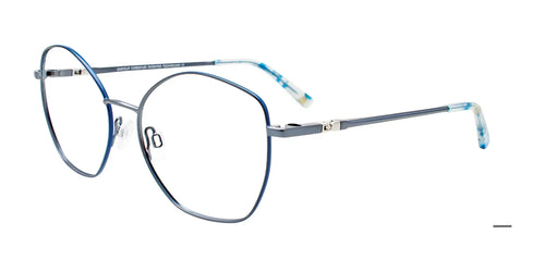 EasyClip EC650 Eyeglasses with Clip-on Sunglasses / Size 53 / Light Blue & Blue