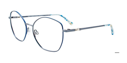 EasyClip EC650 Eyeglasses with Clip-on Sunglasses Light Blue & Blue
