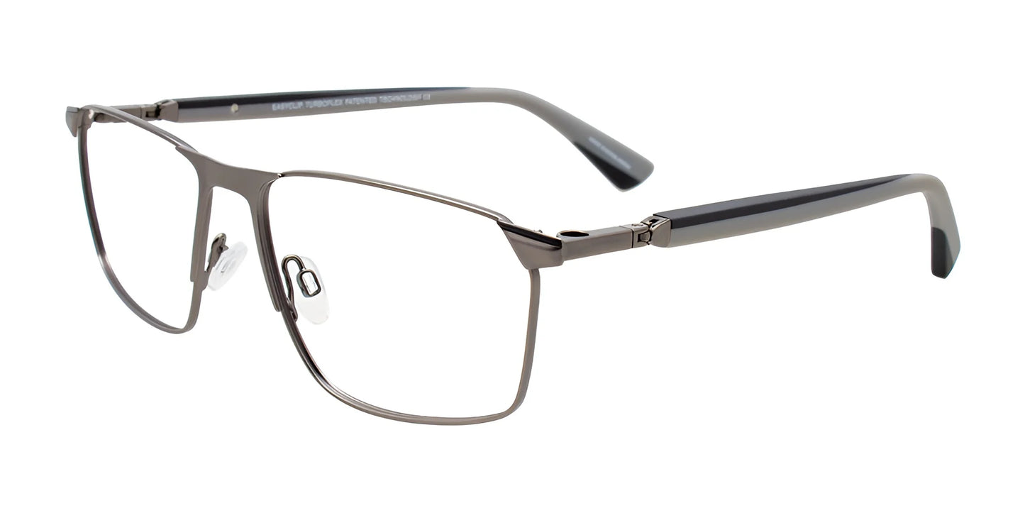 EasyClip EC652 Eyeglasses with Clip-on Sunglasses Steel & Black