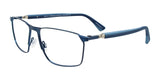 EasyClip EC652 Eyeglasses with Clip-on Sunglasses Dark Blue & Light Blue