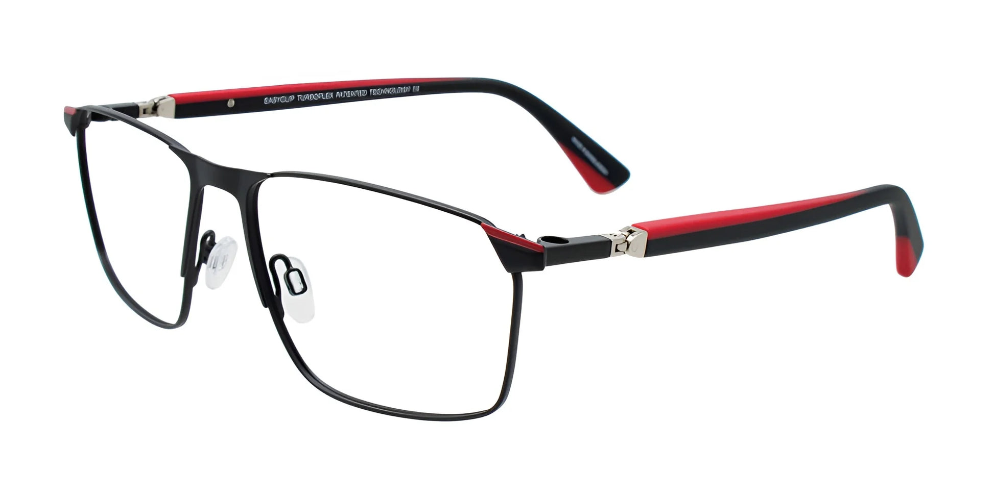 EasyClip EC652 Eyeglasses with Clip-on Sunglasses Black & Red