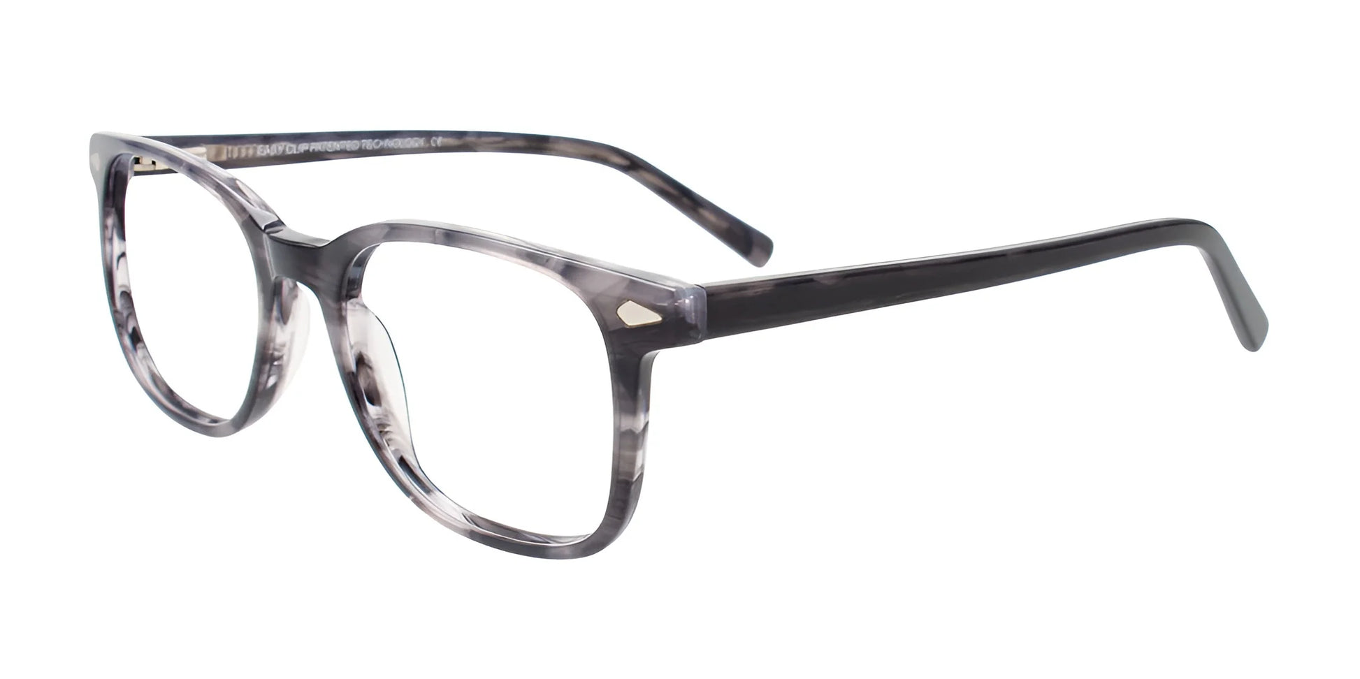 EasyClip EC653 Eyeglasses with Clip-on Sunglasses Marbled Grey