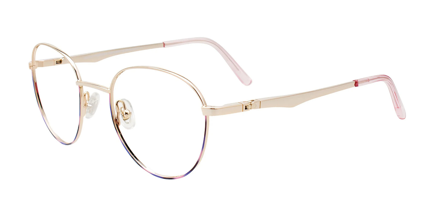 EasyClip EC657 Eyeglasses Shiny Gold & Pink Tort