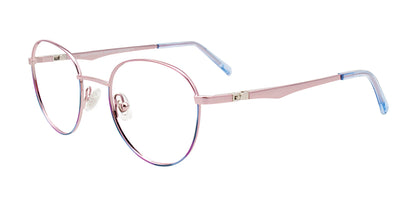 EasyClip EC657 Eyeglasses Shiny Pink Gold & Blue Tortoise