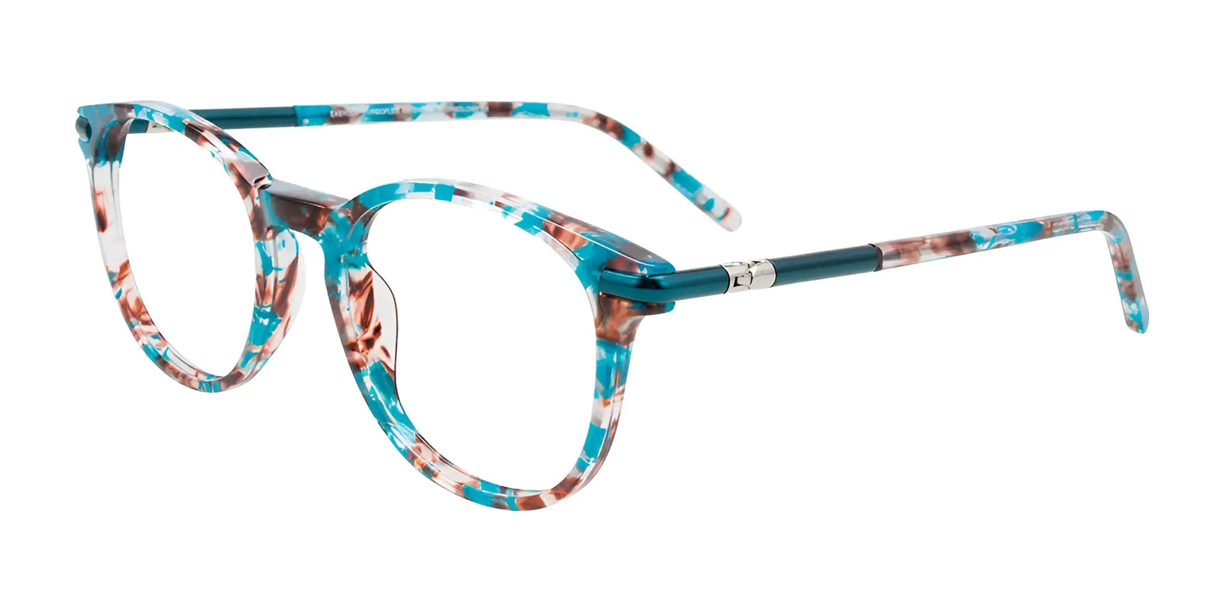 EasyClip EC658 Eyeglasses Teal & Brown