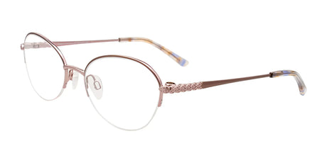 EasyClip EC660 Eyeglasses with Clip-on Sunglasses Pink Gold & Light Brown