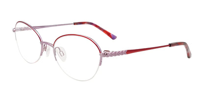 EasyClip EC660 Eyeglasses with Clip-on Sunglasses Lilac & Red