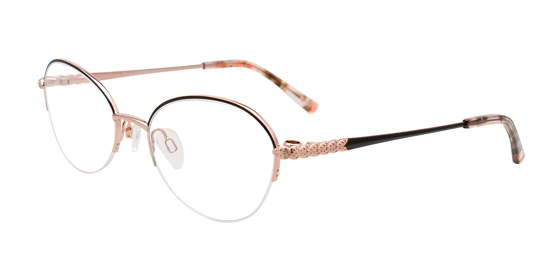 EasyClip EC660 Eyeglasses with Clip-on Sunglasses Pink Gold & Black