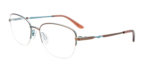 EasyClip EC661 Eyeglasses with Clip-on Sunglasses Light Brown & Light Blue