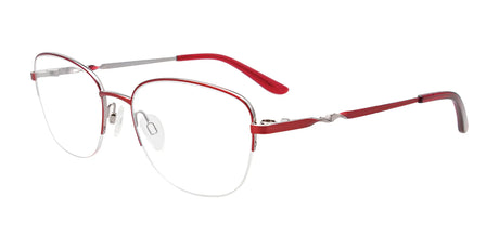 EasyClip EC661 Eyeglasses with Clip-on Sunglasses Red & Silver