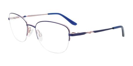 EasyClip EC661 Eyeglasses with Clip-on Sunglasses Blue & Pink Gold