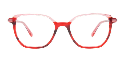EasyClip EC663 Eyeglasses / Size 49 / Marble Red & Tr. Red