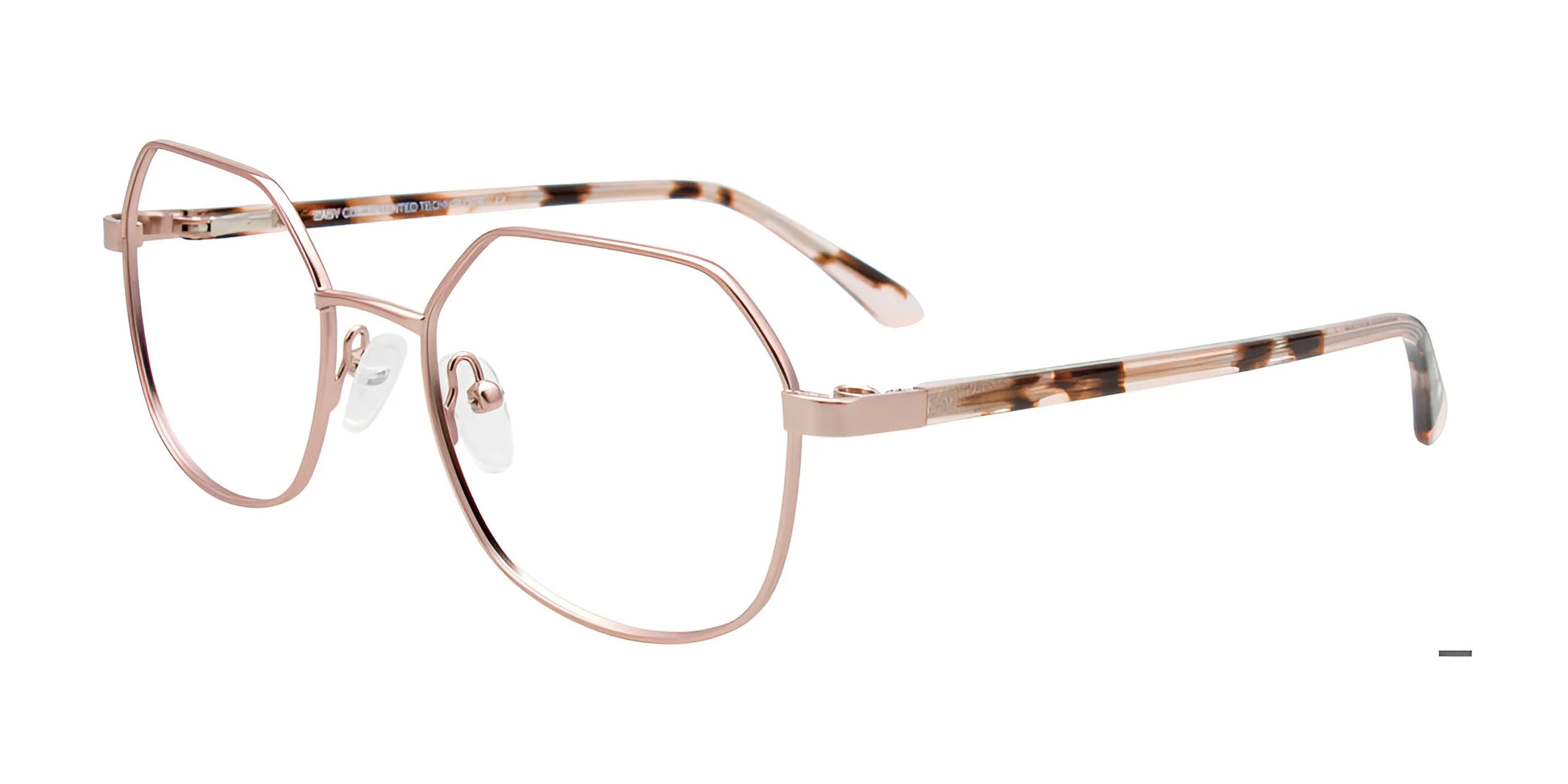 EasyClip EC665 Eyeglasses with Clip-on Sunglasses Rose Gold / Rose Tortoise