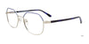 EasyClip EC665 Eyeglasses with Clip-on Sunglasses | Size 51 / Blue & Silver/Dark Blue Tortoise