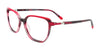EasyClip EC669 Eyeglasses with Clip-on Sunglasses | Size 52 / Transparent Dark Red & Red