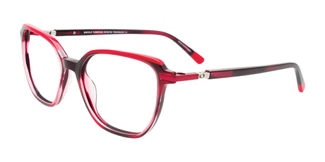 EasyClip EC669 Eyeglasses with Clip-on Sunglasses Transparent Dark Red & Red