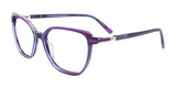 EasyClip EC669 Eyeglasses with Clip-on Sunglasses Transparent Dark Purp & Purple