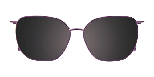 EasyClip EC669 Eyeglasses with Clip-on Sunglasses / Size 52 / Transparent Dark Purp & Purple