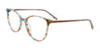 EasyClip EC673 Eyeglasses with Clip-on Sunglasses Brown & Turquoise Mix Design