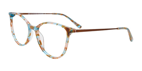 EasyClip EC673 Eyeglasses with Clip-on Sunglasses Brown & Turquoise Mix Design