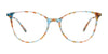 EasyClip EC673 Eyeglasses with Clip-on Sunglasses | Size 51 / Brown & Turquoise Mix Design