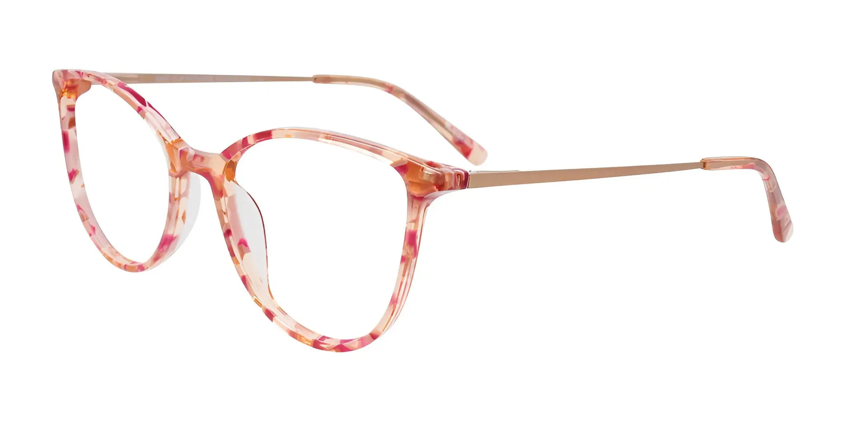 EasyClip EC673 Eyeglasses with Clip-on Sunglasses Pink & Peach Mix Design