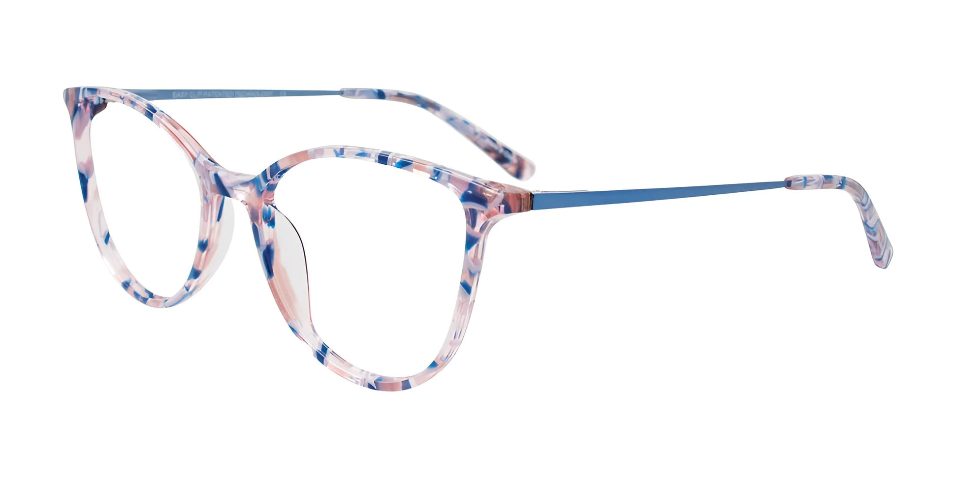 EasyClip EC673 Eyeglasses with Clip-on Sunglasses Light Blue & Pink Mix Design