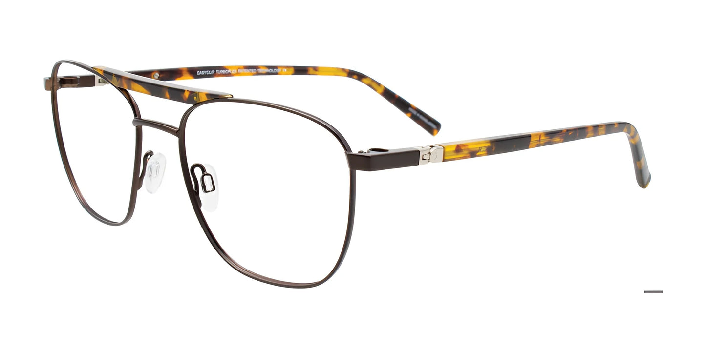 EasyClip EC674 Eyeglasses with Clip-on Sunglasses Brown & Tortoise
