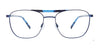 EasyClip EC674 Eyeglasses with Clip-on Sunglasses | Size 54 / Blue & Blue Tortoise