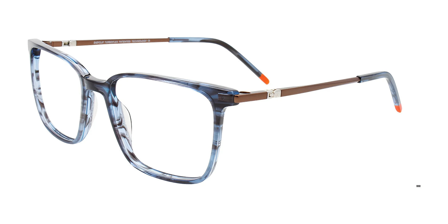 EasyClip EC678 Eyeglasses with Clip-on Sunglasses Blue Marbled