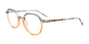 EasyClip EC679 Eyeglasses with Clip-on Sunglasses | Size 49 / Transparent Grey & Orange