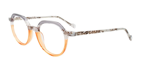 EasyClip EC679 Eyeglasses with Clip-on Sunglasses Transparent Grey & Orange