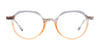 EasyClip EC679 Eyeglasses with Clip-on Sunglasses | Size 49 / Transparent Grey & Blue
