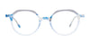 EasyClip EC679 Eyeglasses with Clip-on Sunglasses | Size 49 / Transparent Grey & Blue
