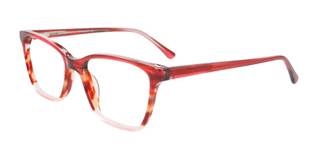 EasyClip EC680 Eyeglasses with Clip-on Sunglasses Trans Red & Marble Brown & Pink